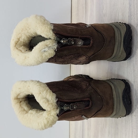 The North Face Womens Quilted Winter Boots Cozy Shearling  Waterproof  Brown 9.5 - Picture 11 of 16